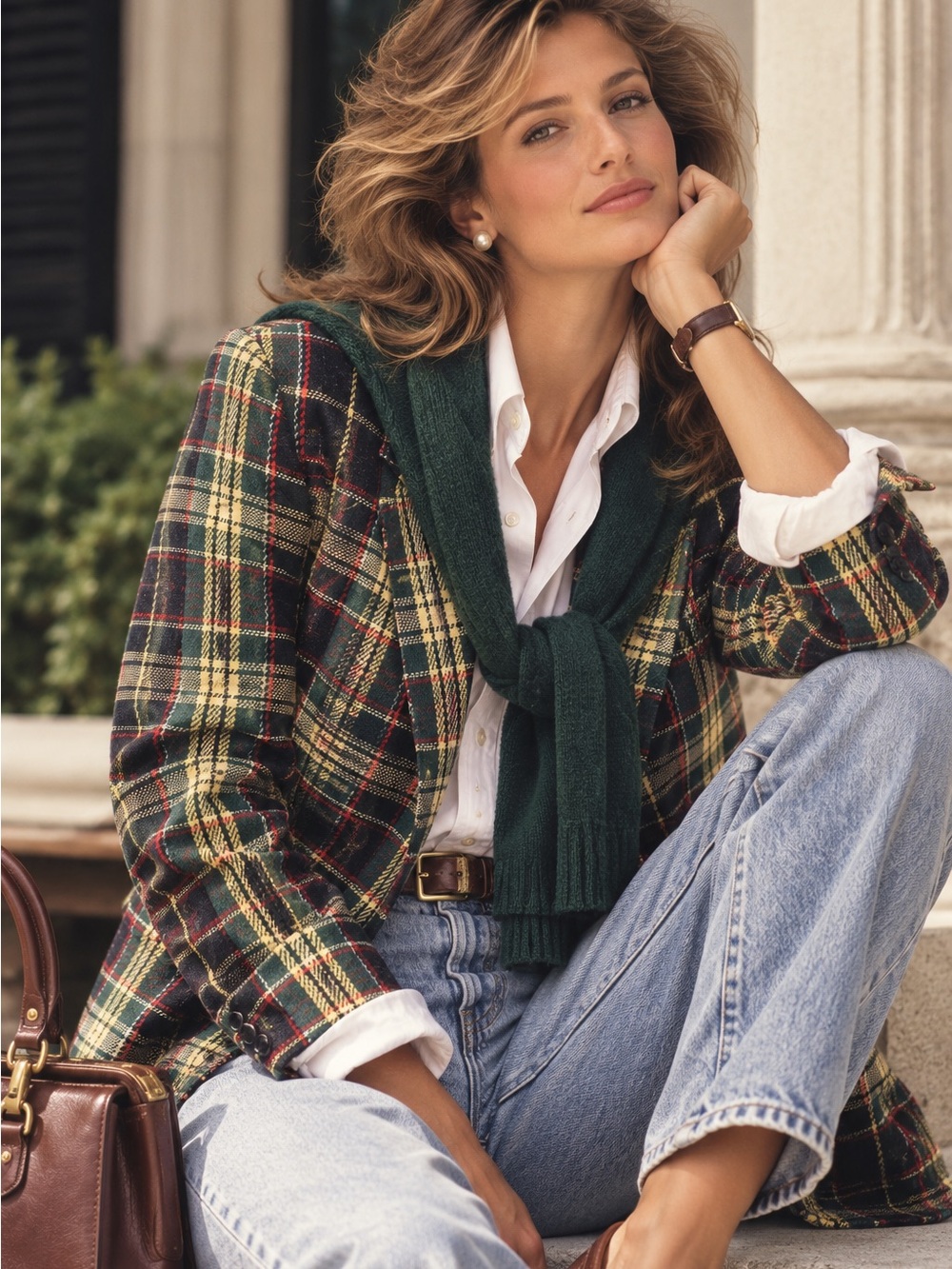 Vintage JH Collectibles 100% Wool Plaid Blazer